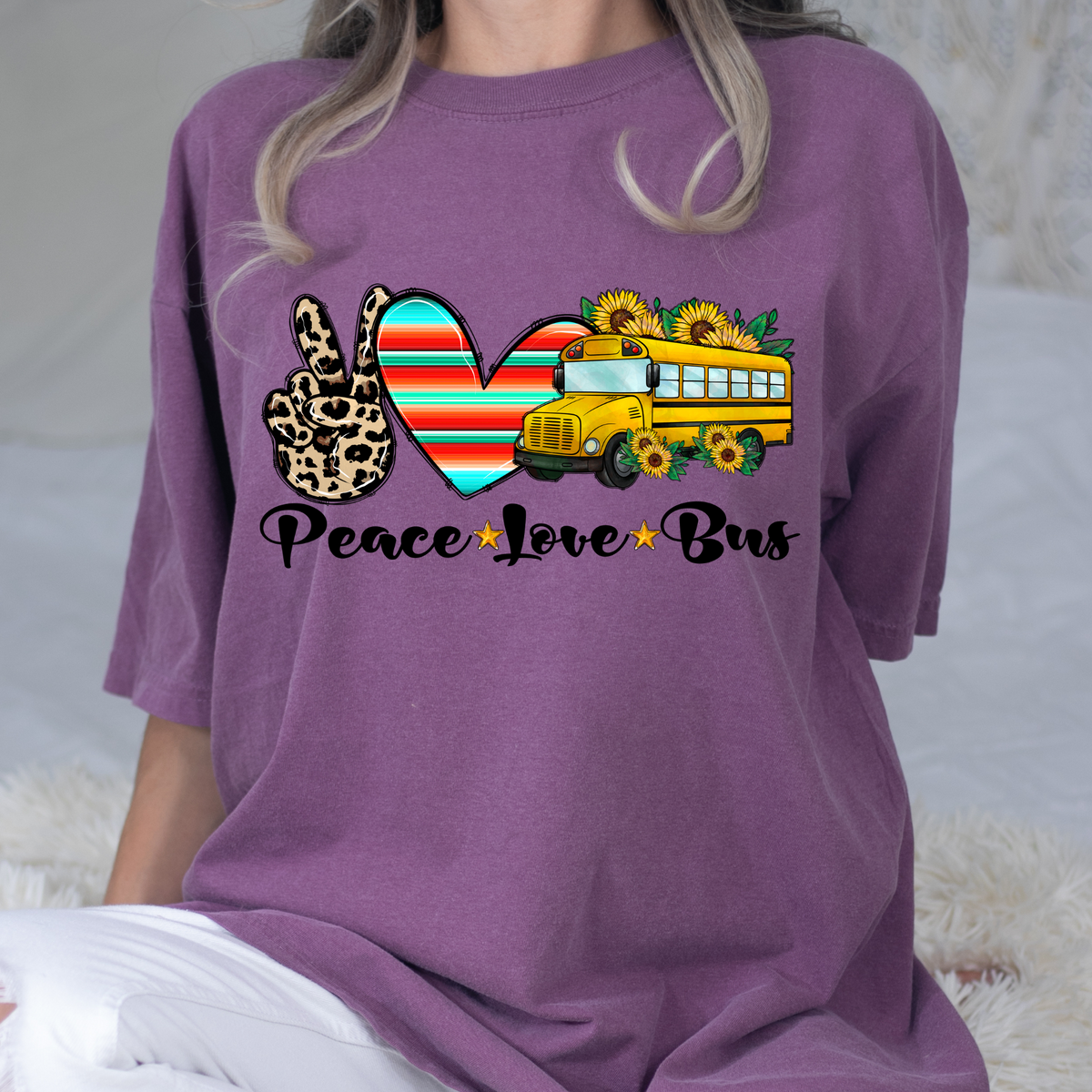 Peace Love Bus DTF Print Crawford Country Store