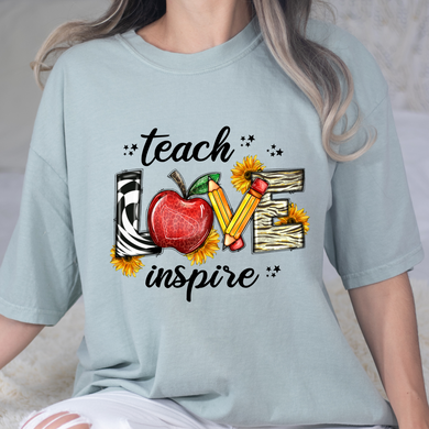 Teach Love Inspire 5 DTF Print