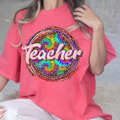 Teacher Tie-Dye DTF Print