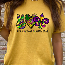 Load image into Gallery viewer, Peace Love Mardi Gras DTF Print