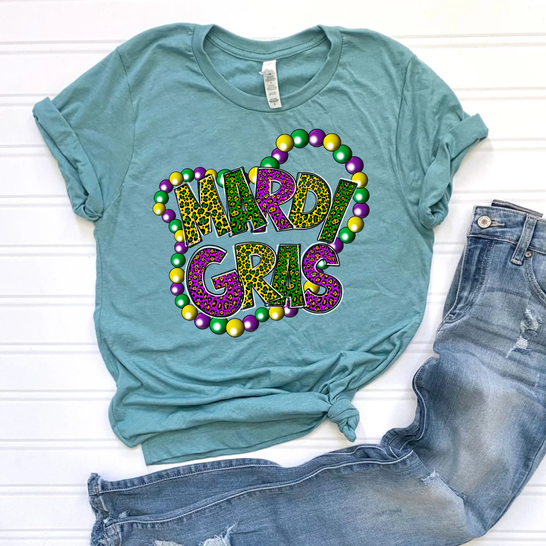 Mardi Gras Beads DTF Print Crawford Country Store
