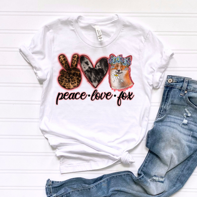 Peace Love Fox DTF Print