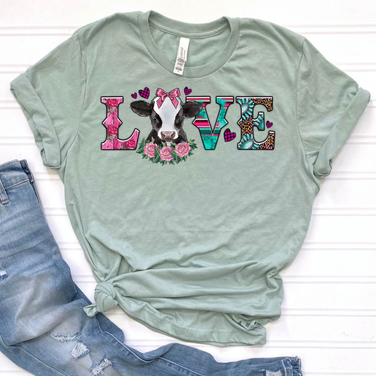 Love Cow DTF Print Crawford Country Store