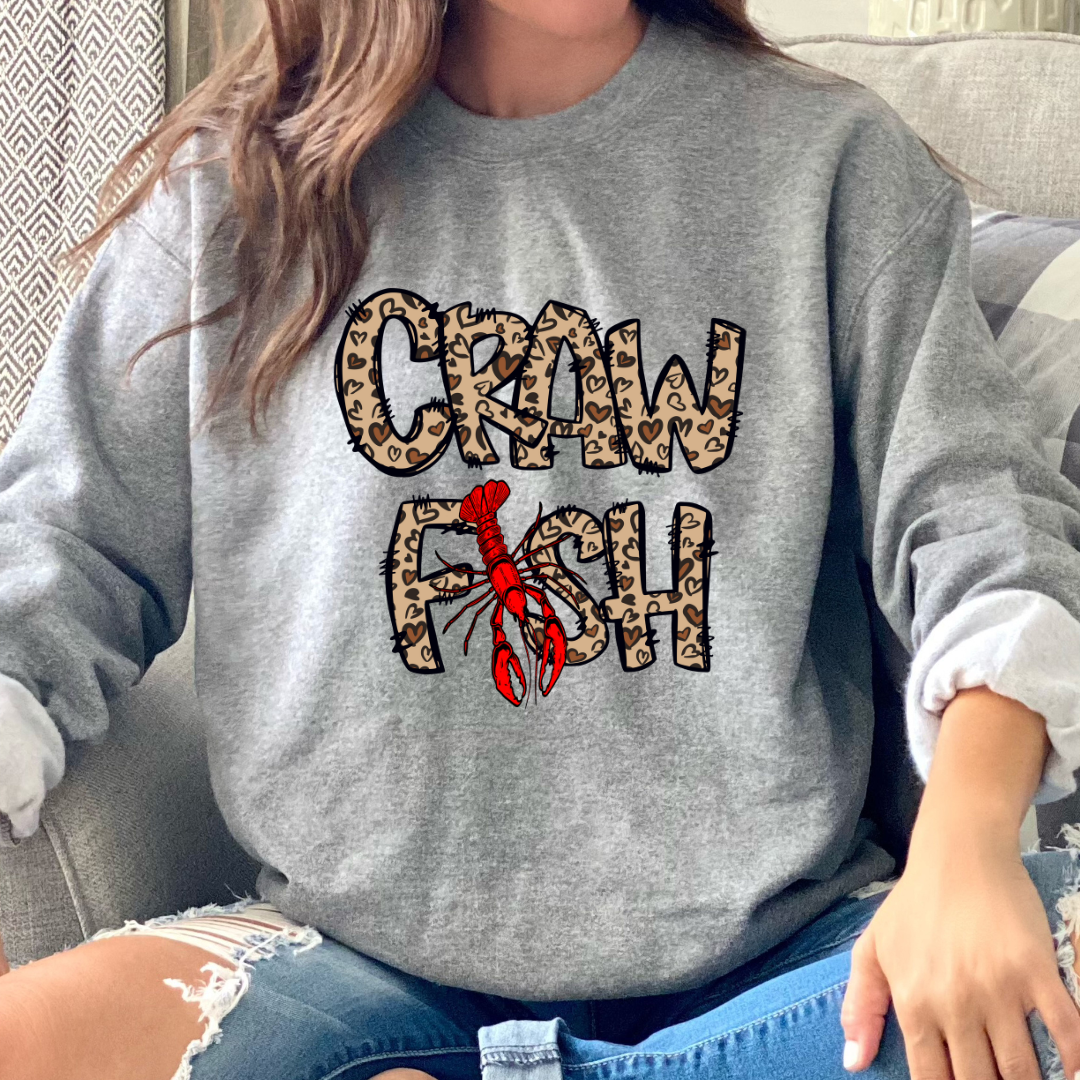 Crawfish Heart Pattern DTF Print Crawford Country Store