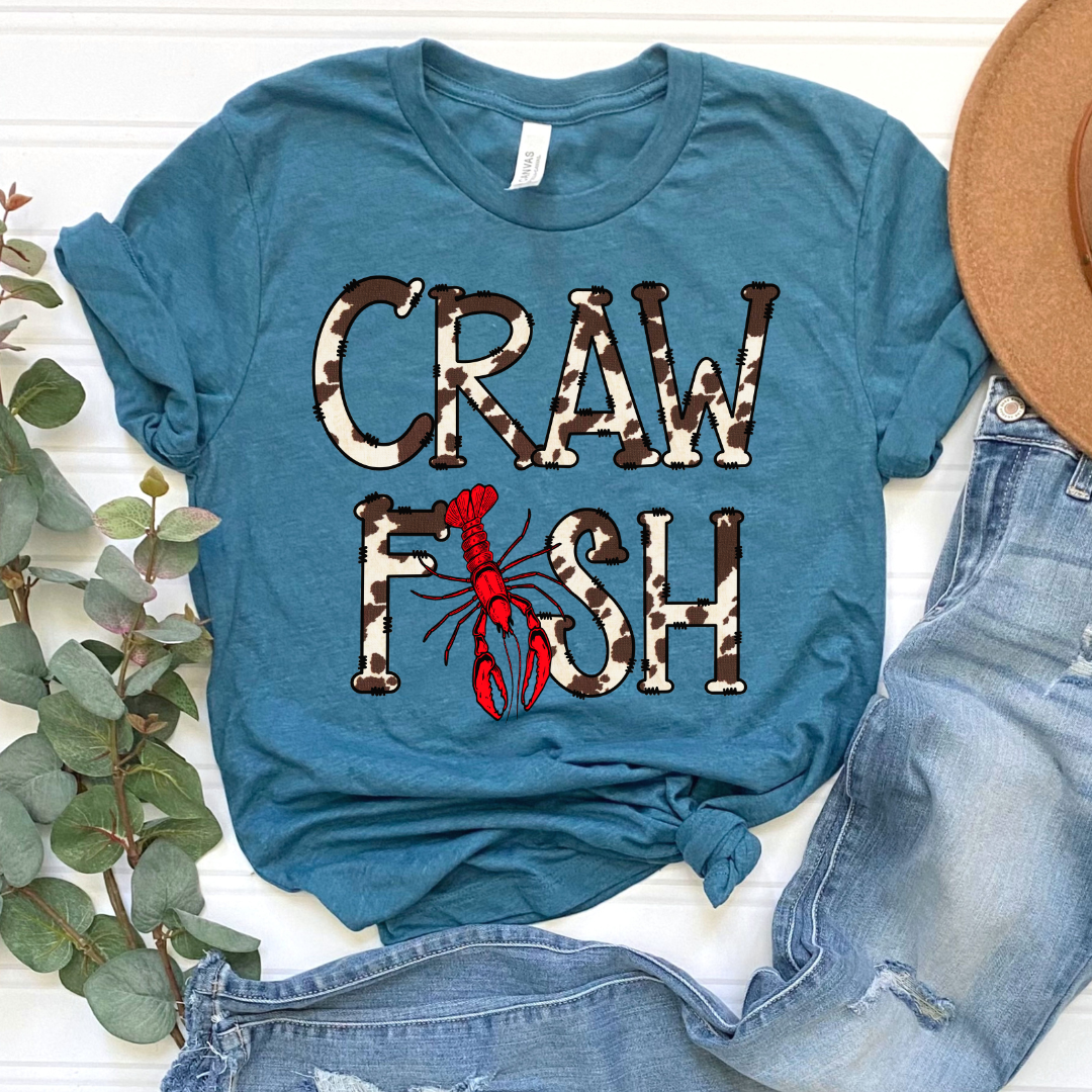 Cow Print Crawfish DTF Print Crawford Country Store