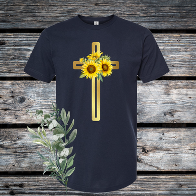 Sunflower Cross DTF Print