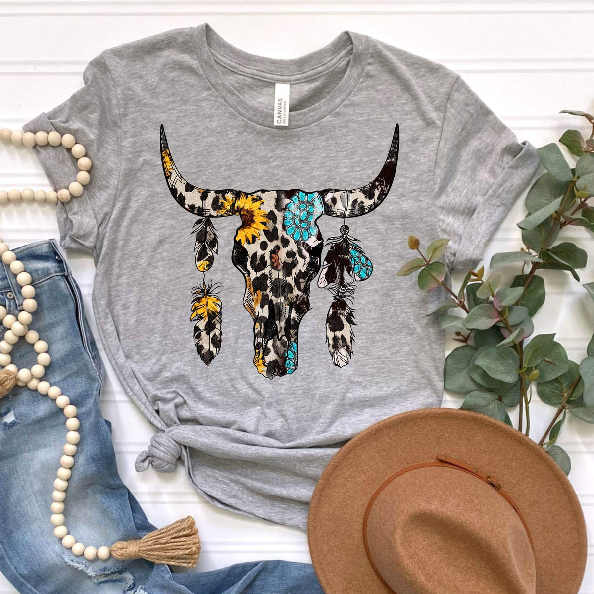 Leopard Cow Skull Print Crawford Country Store