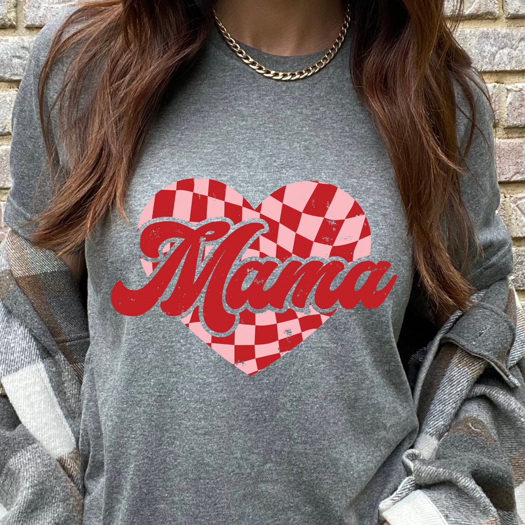 Checkered Mama Distressed DTF Print
