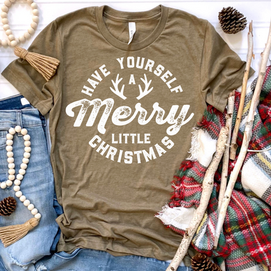 Merry Little Christmas White DTF Print