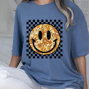Fall Smiley Checkered 2 DTF Print