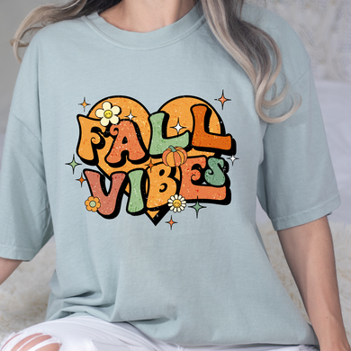 Fall Vibes Heart DTF Print