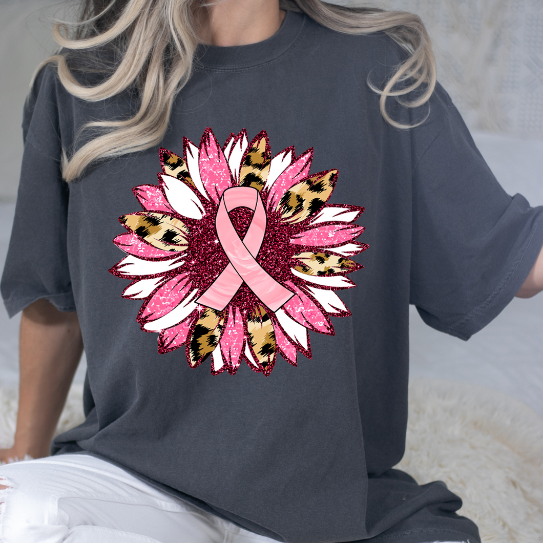Breast Cancer Flower DTF Print