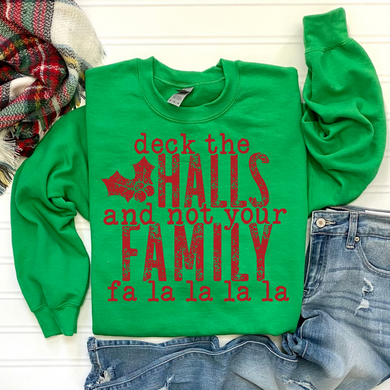 Deck The Halls Red DTF Print