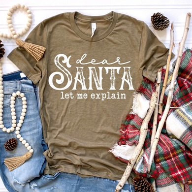 Dear Santa White DTF Print