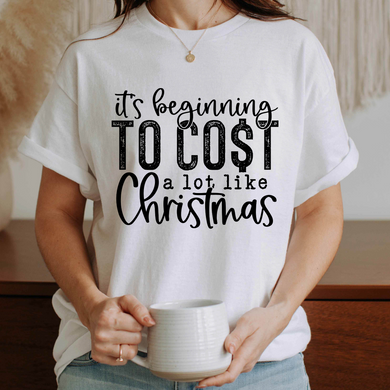 Cost Like Christmas Black DTF Print