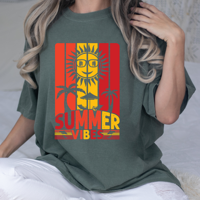 Summer Smiley Sun DTF Print