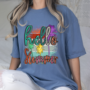 Hello Summer Colorful DTF Print