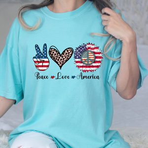 Peace Love America DTF Print