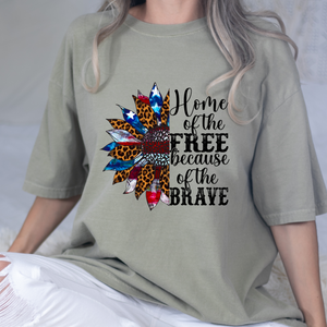 Home Of The Free Sunflower DTF Print