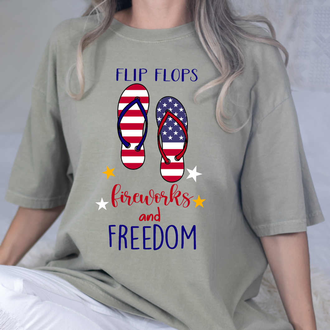 Patriotic Flip Flops DTF Print