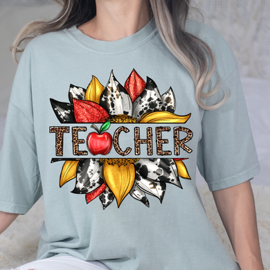 Teacher Sunflower DTF Print