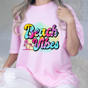 Beach Vibes Tie Dye DTF Print