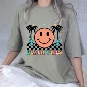 Beach Vibes Smiley DTF Print