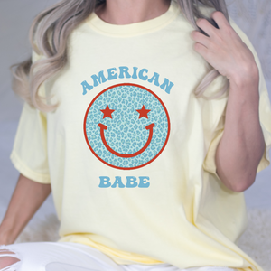 American Babe Smiley DTF Print