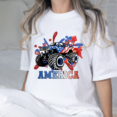 America Monster Truck DTF Print