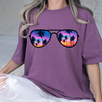 Palm Tree Sunglasses DTF Print