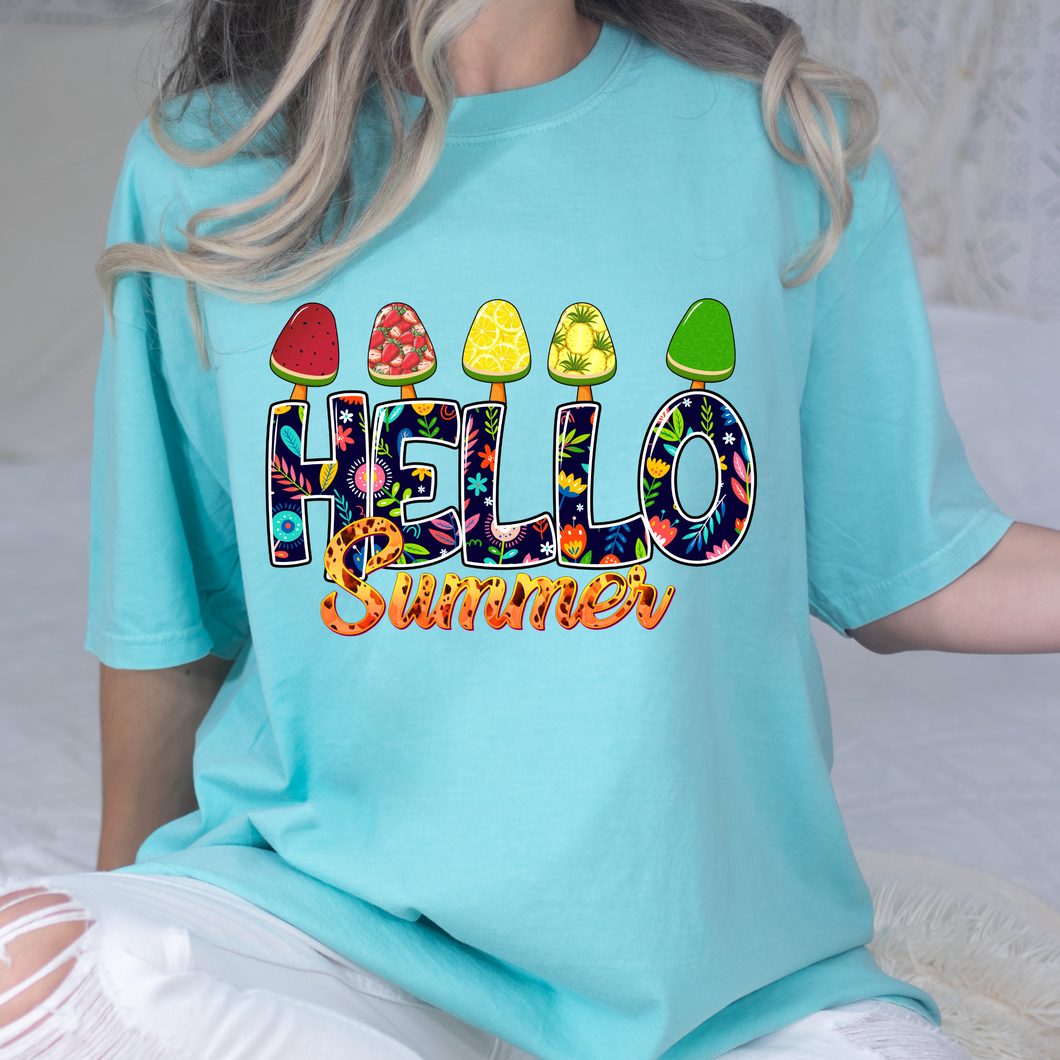 Hello Summer Popsicles DTF Print