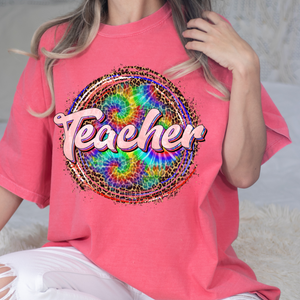 Teacher Tie-Dye DTF Print