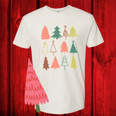 Festive Christmas Trees DTF Print
