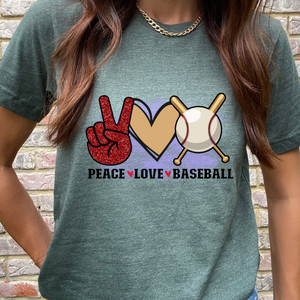 Peace Love Baseball DTF Print
