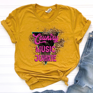 Country Music Junkie Pink DTF Print