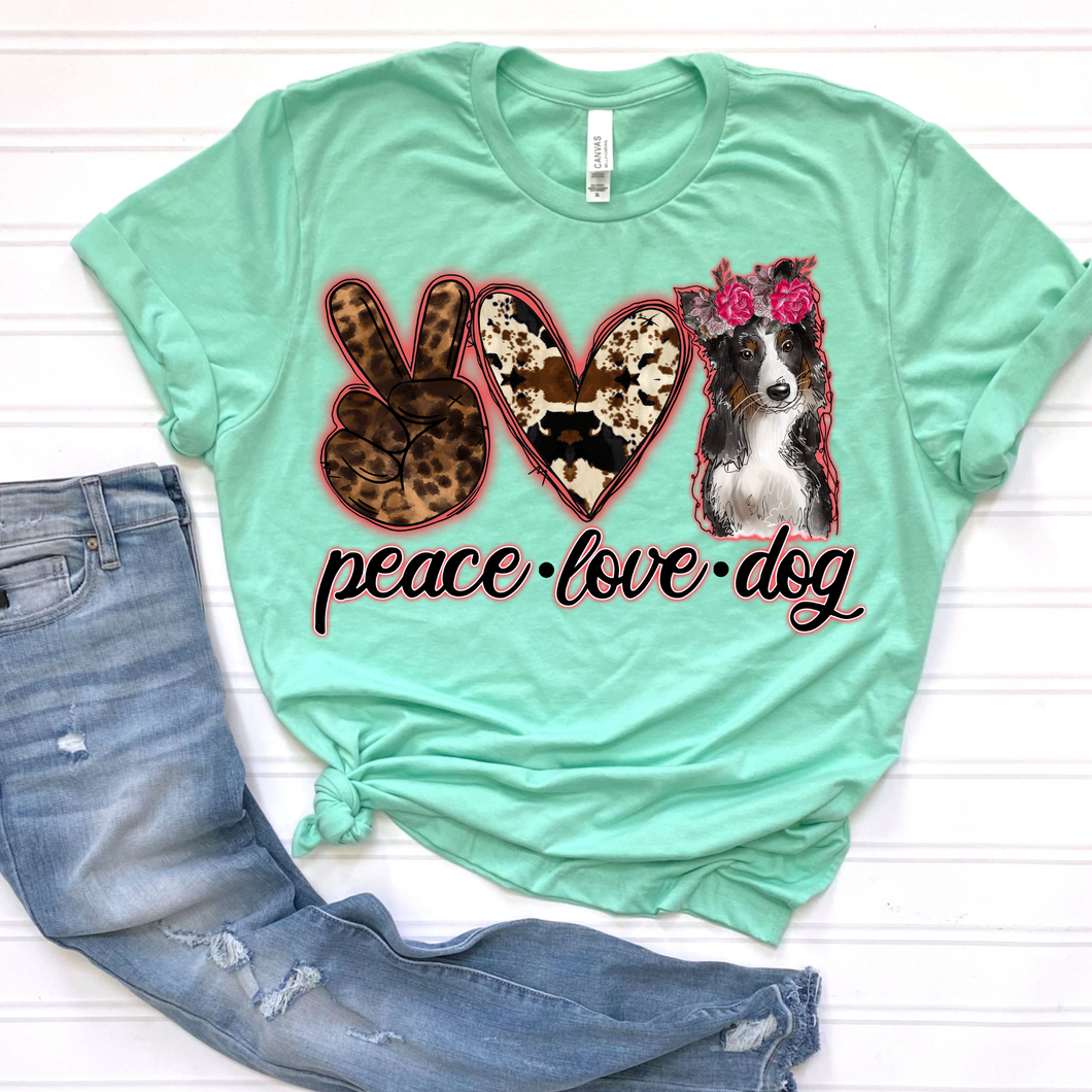 Peace Love Dog DTF Print