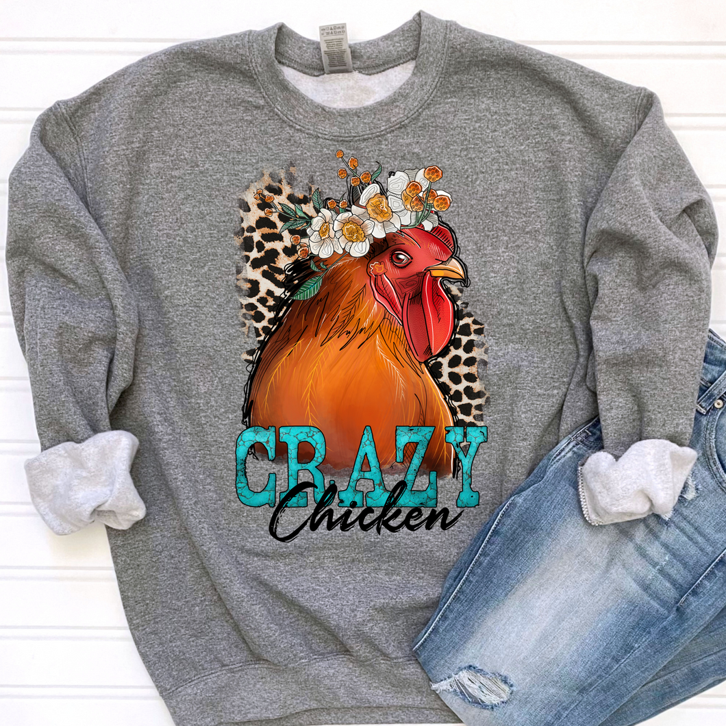 Crazy Chicken DTF Print