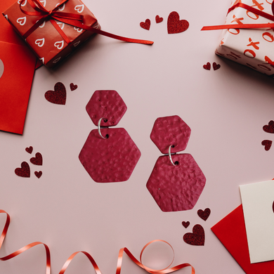 Dear Valentine Studs Earrings- Red
