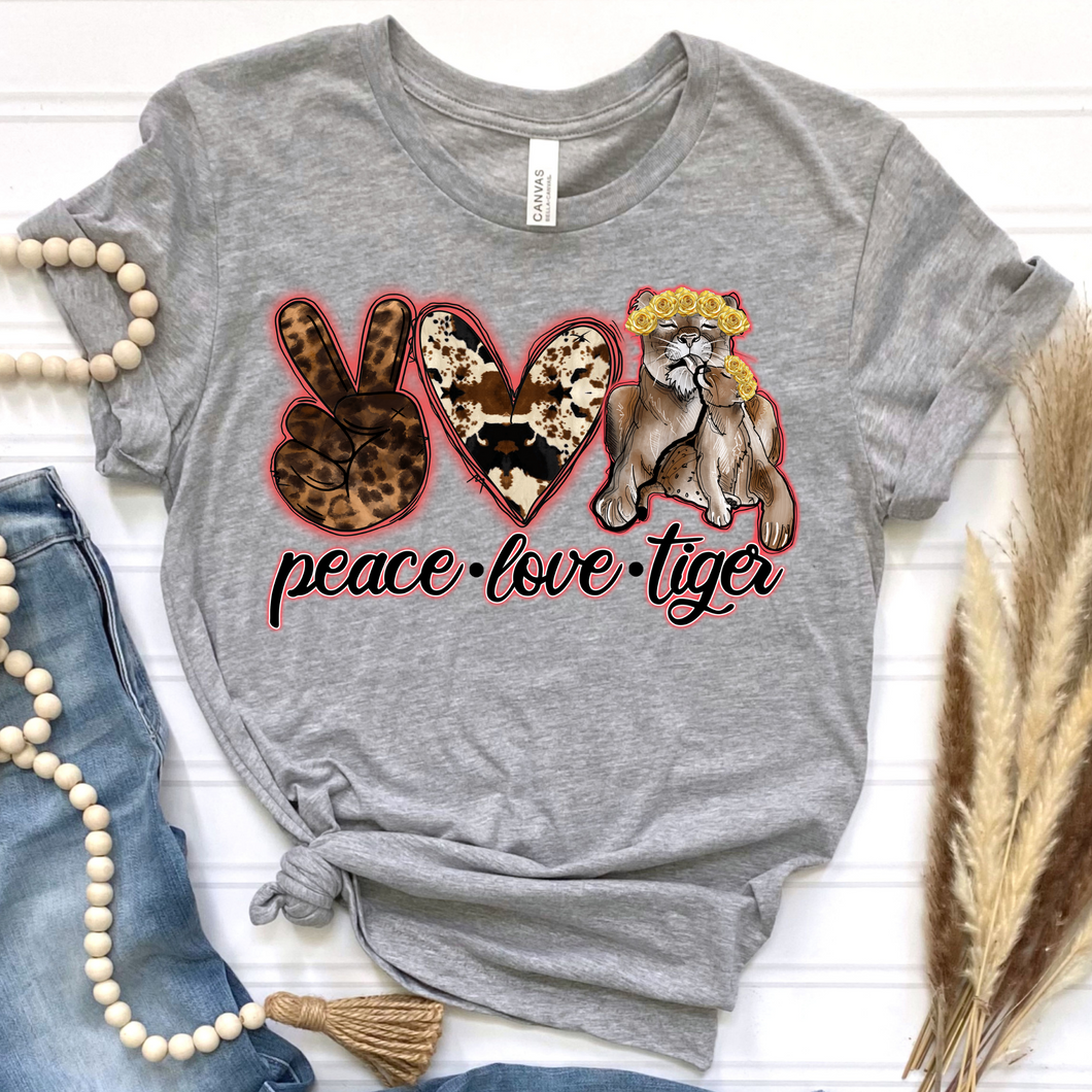 Peace Love Tiger DTF Print