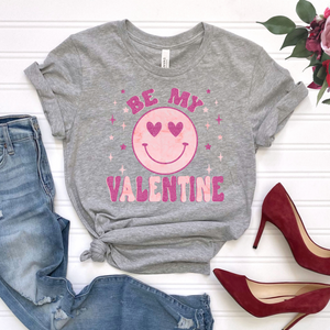 Be My Valentine Pink Glitter DTF Print
