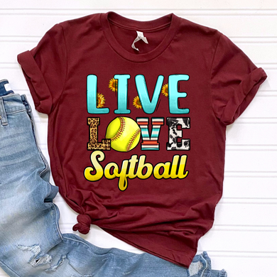 Live Love Softball DTF Print